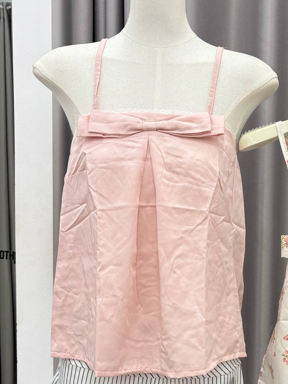 Bow-front pleat camisole top