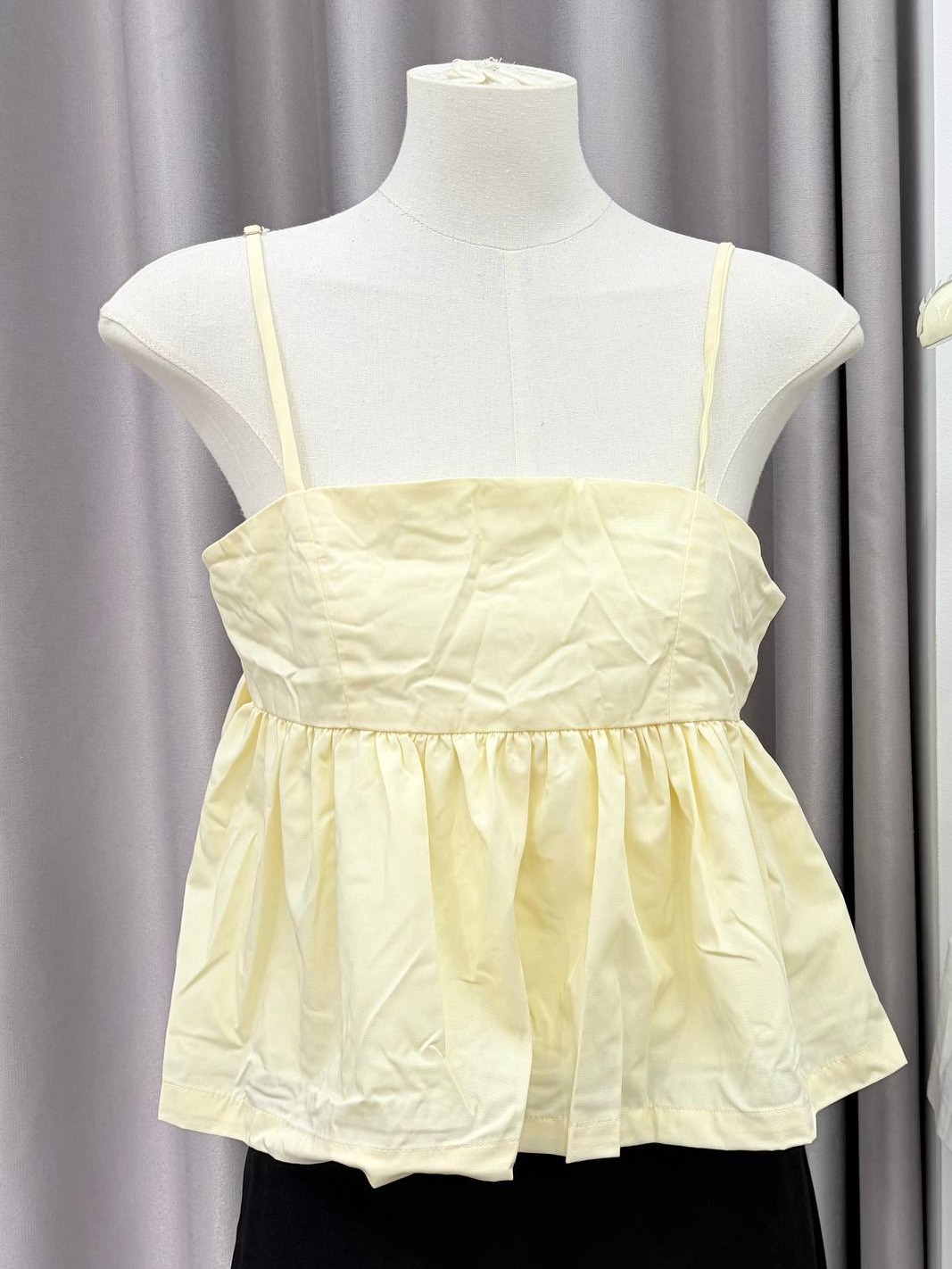 Straight-neck babydoll cami top