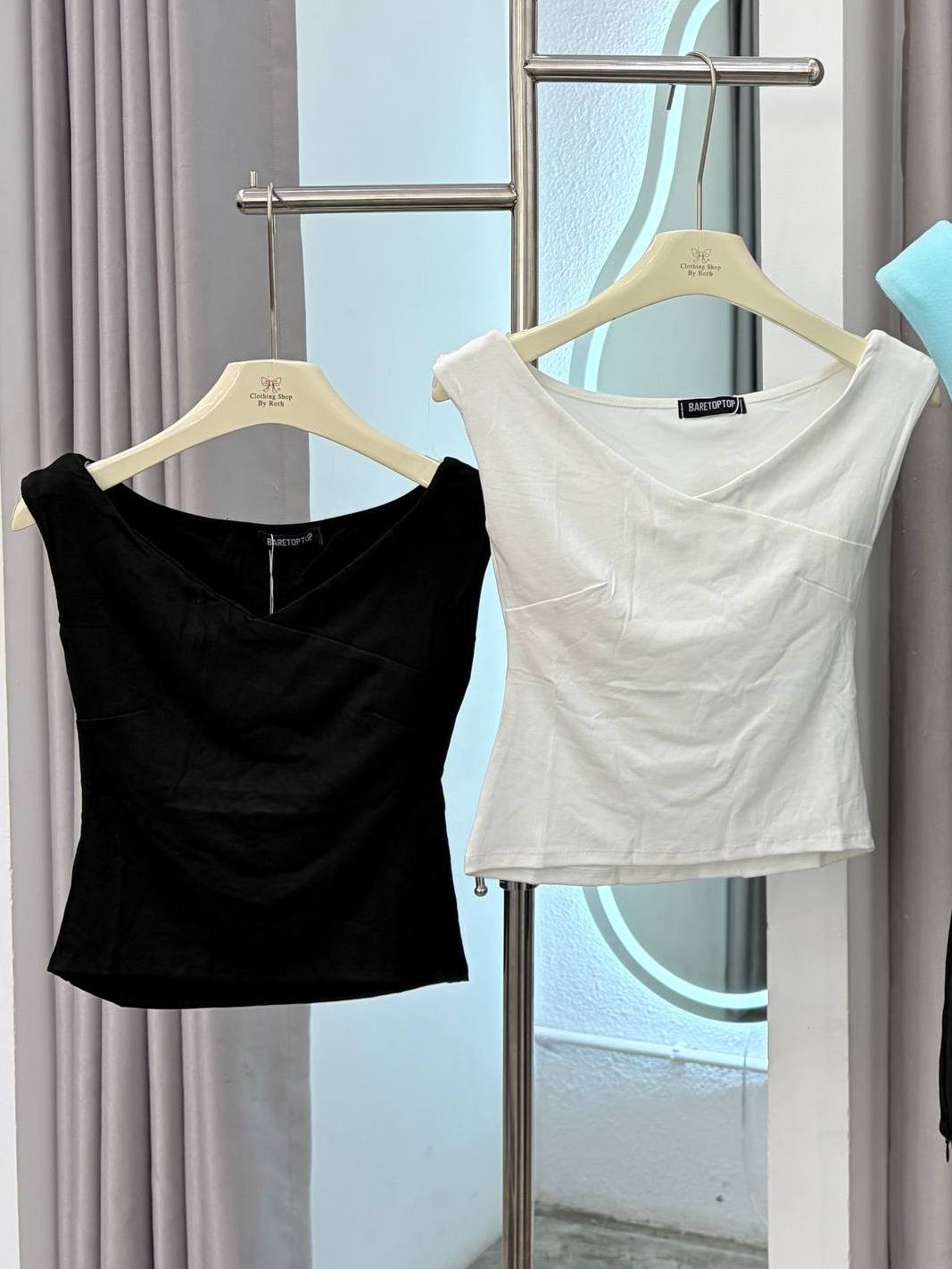 Crossover off-the-shoulder top