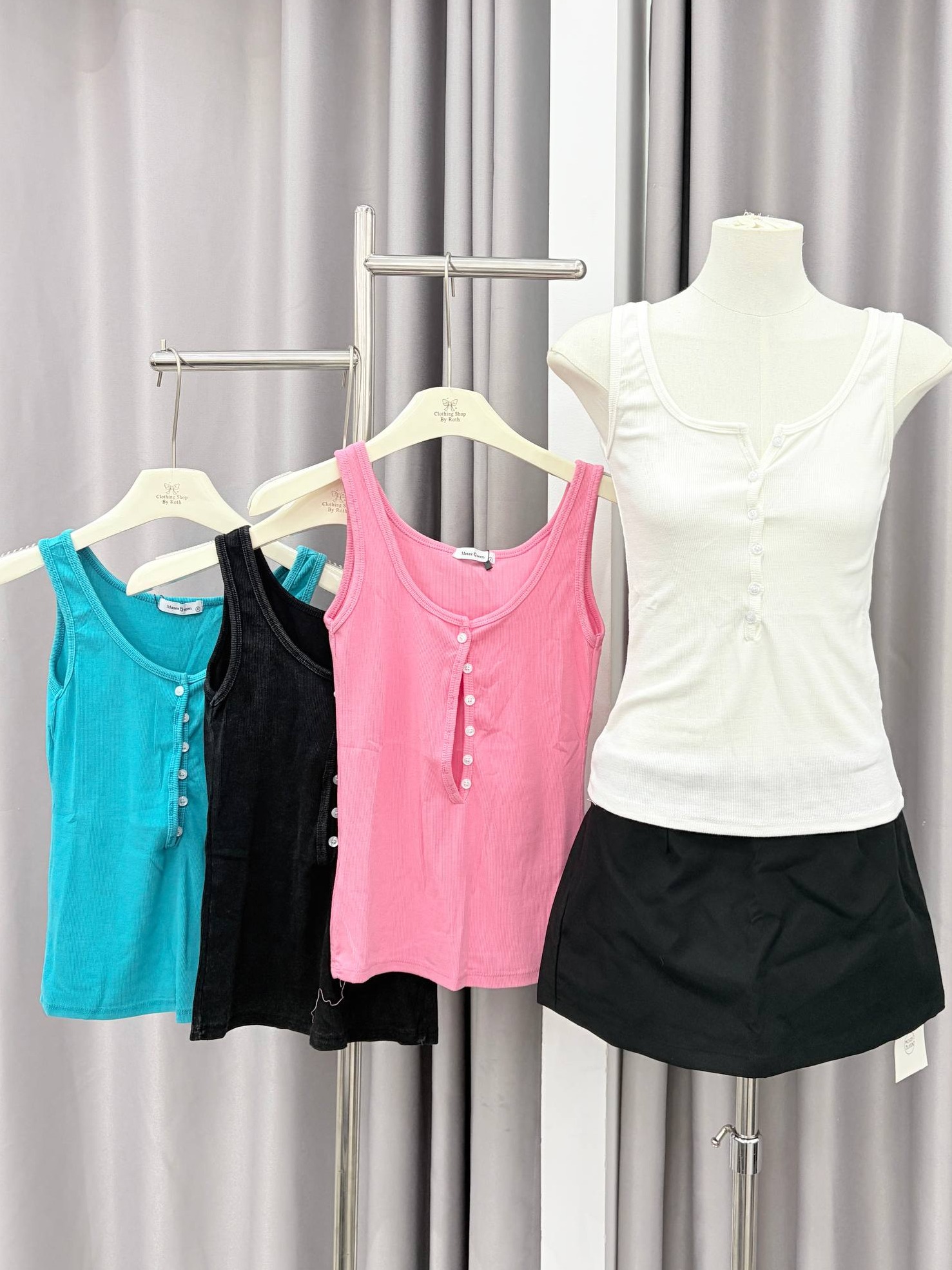 ribbed henley tank