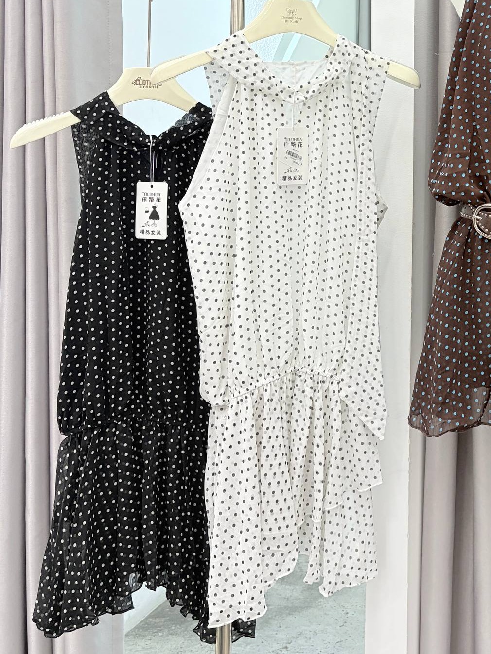 Polka Dot Drop-Waist Mini Dress