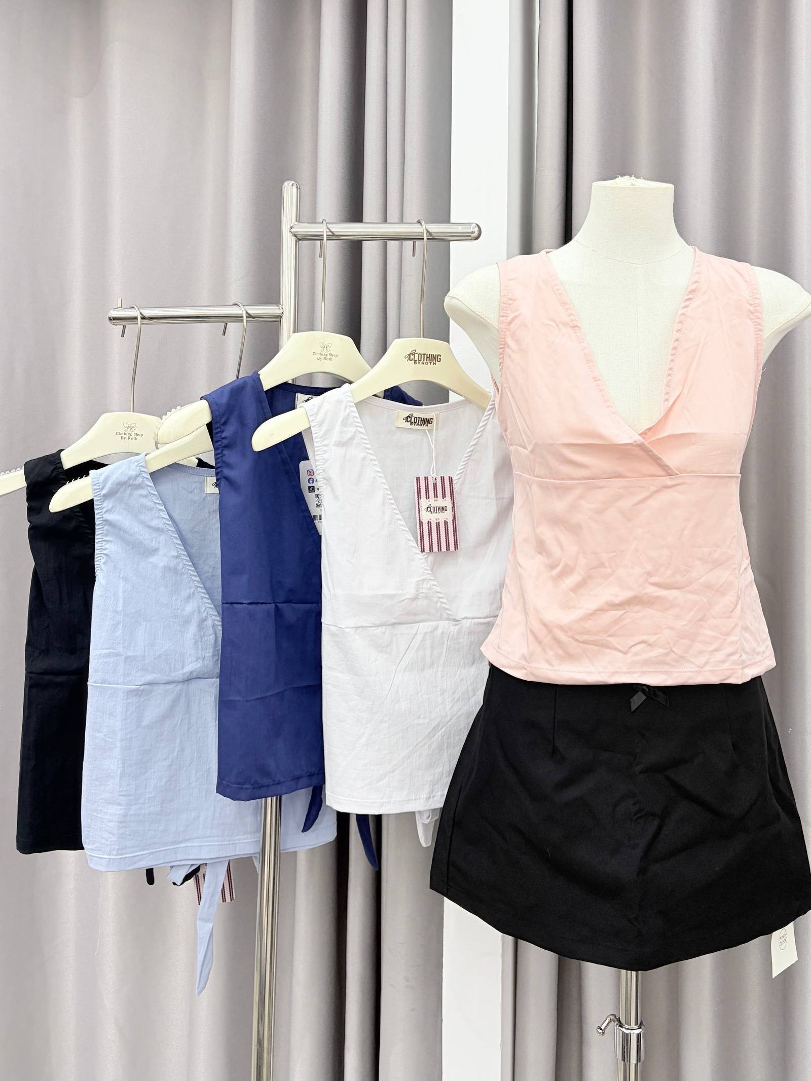 sleeveless wrap top