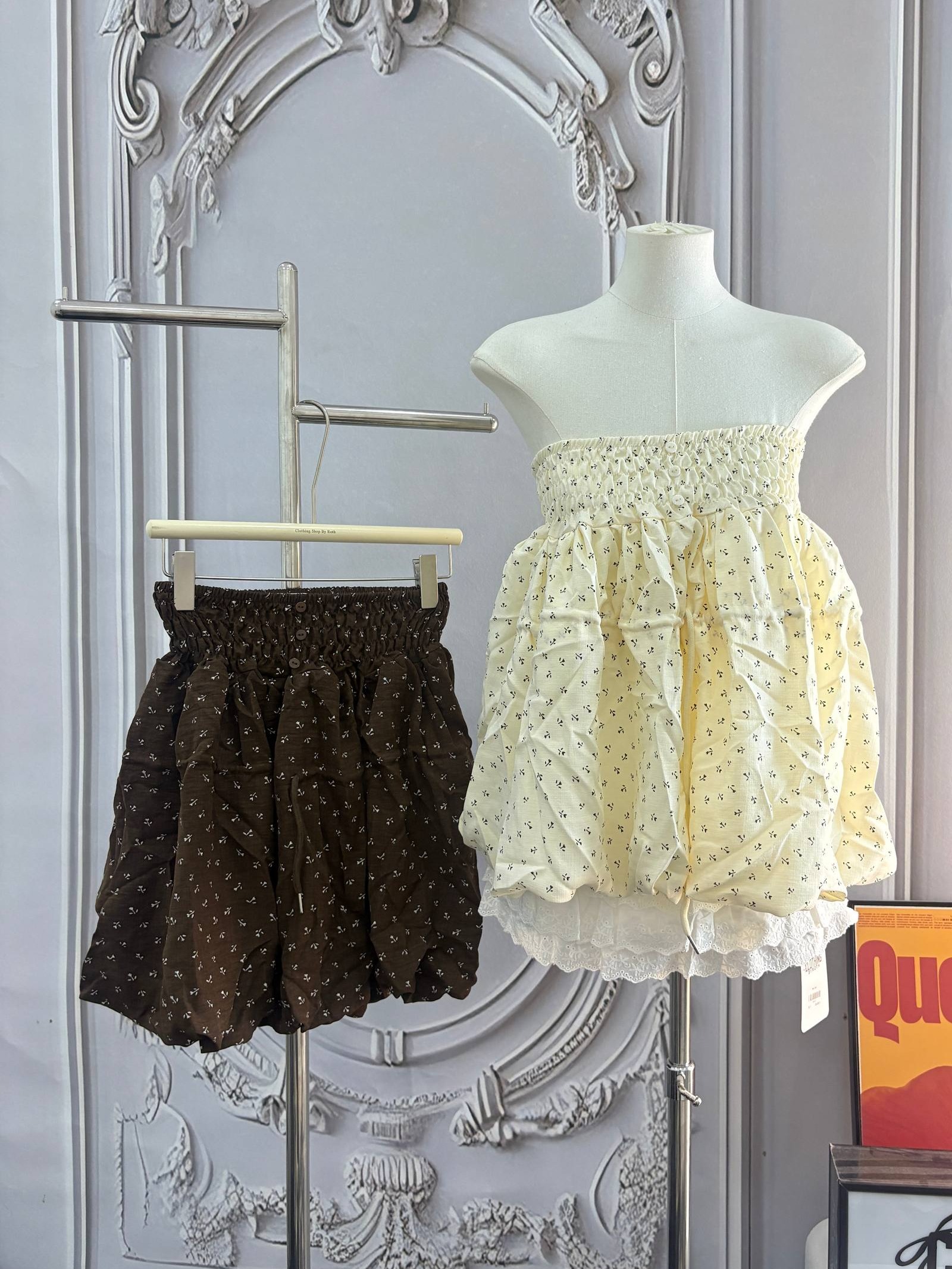 Floral Shirred Tube Top Peplum