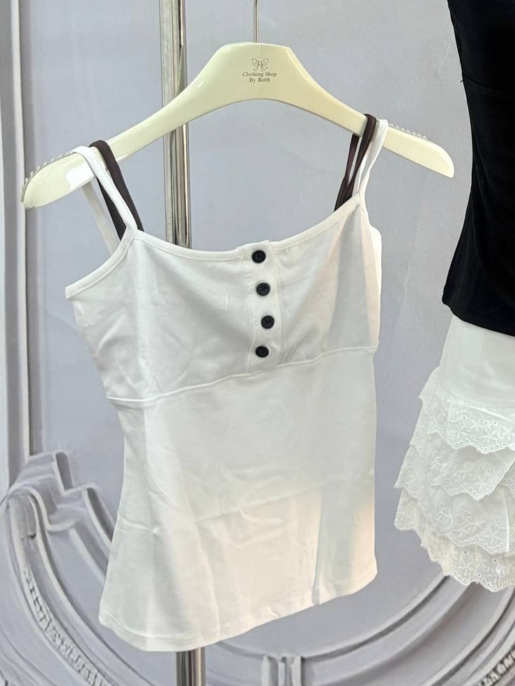Henley Spaghetti Strap Tank Top