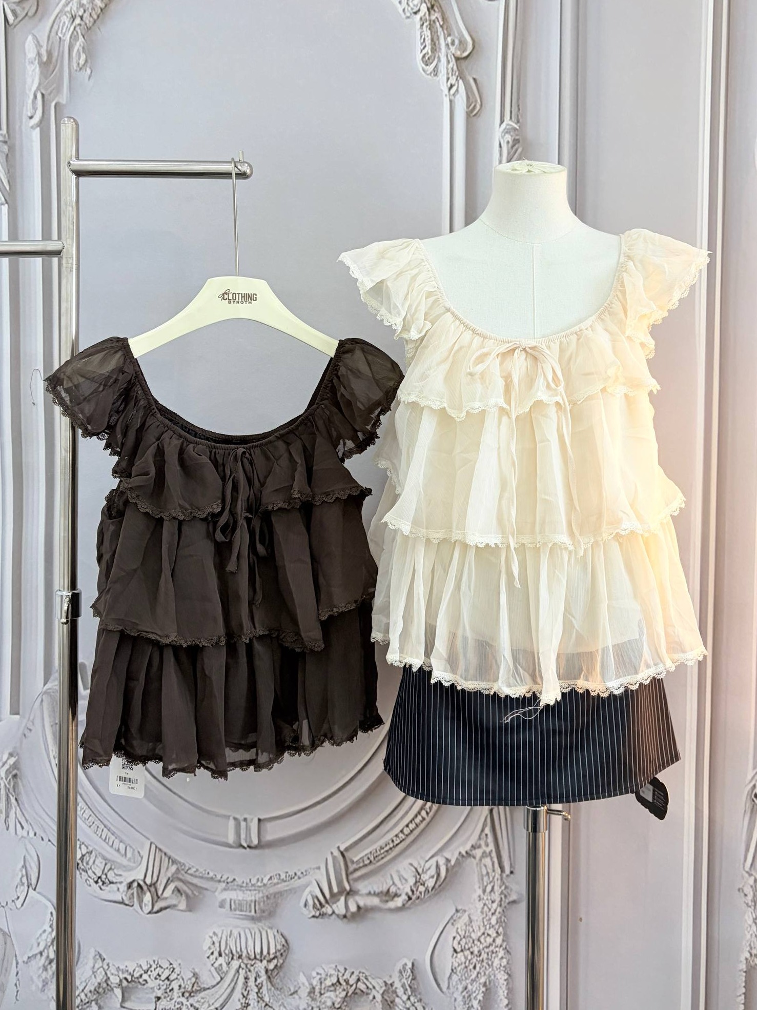 tiered ruffle chiffon cami blouse