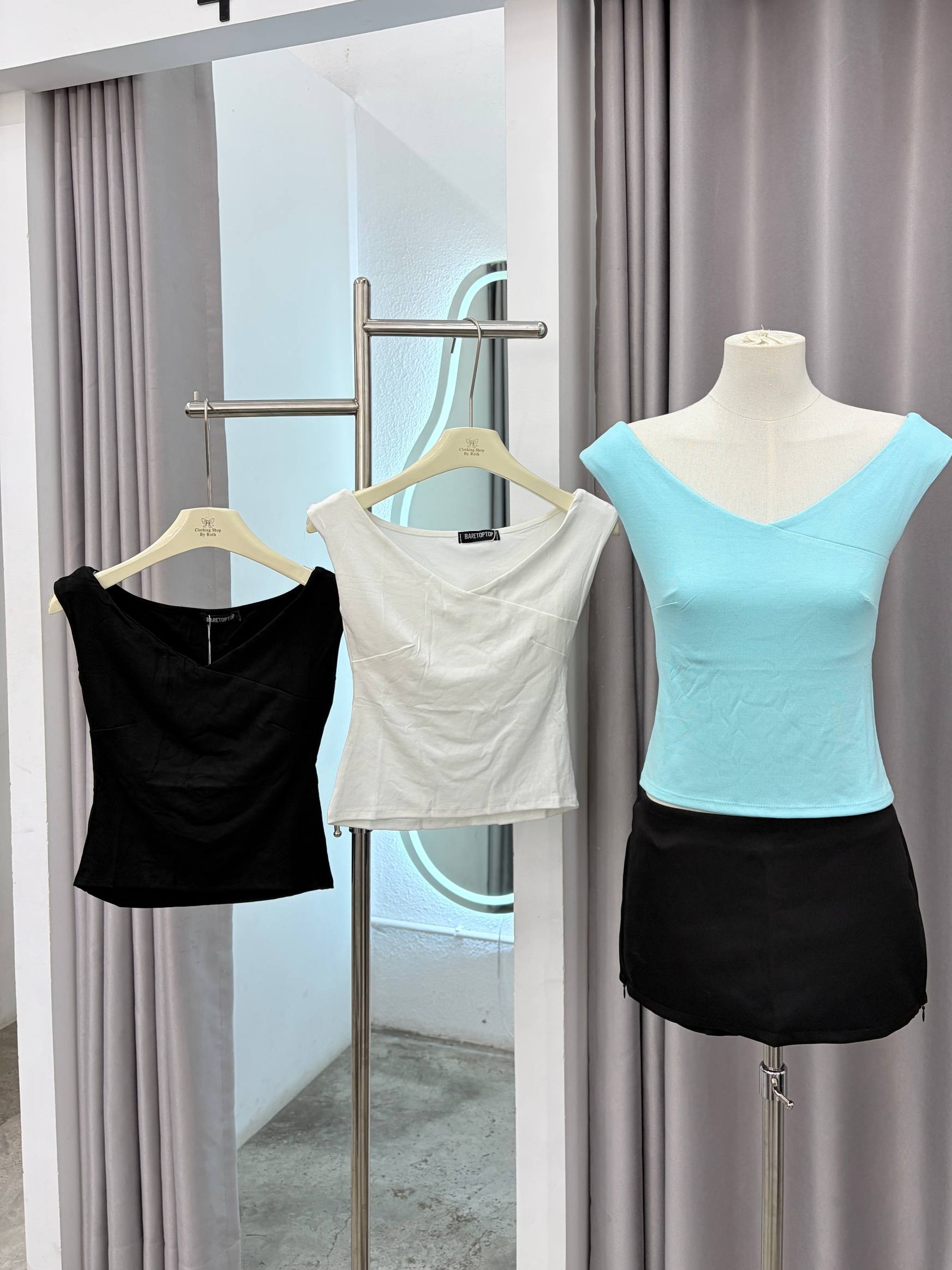 Crossover off-the-shoulder top