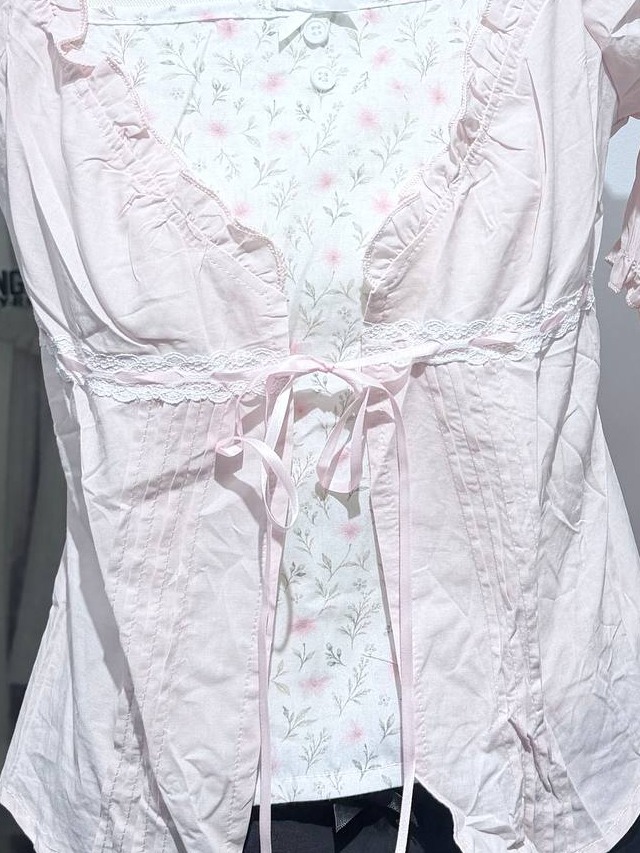 Puff Sleeve Tie Top