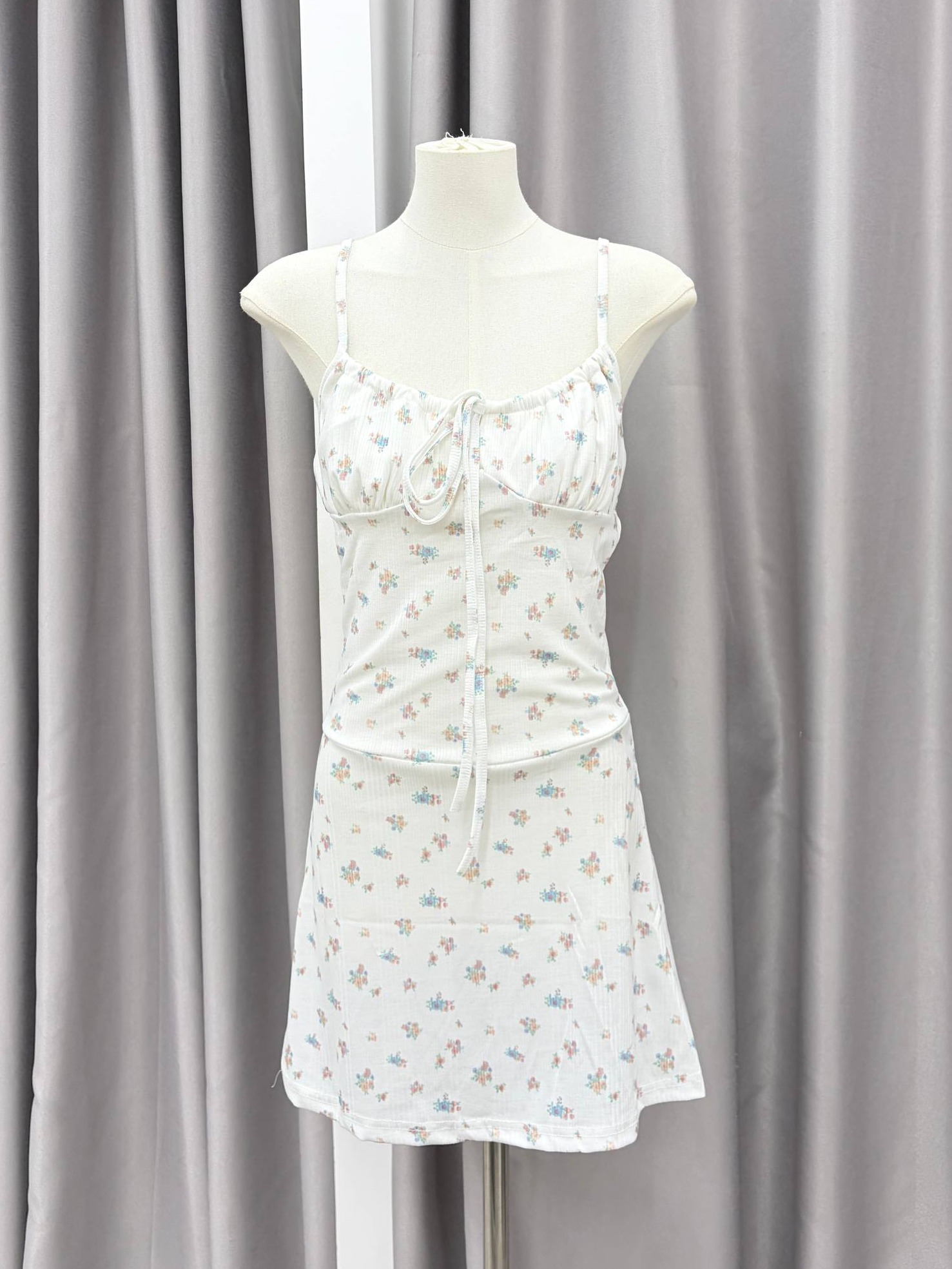 floral tie-front dress