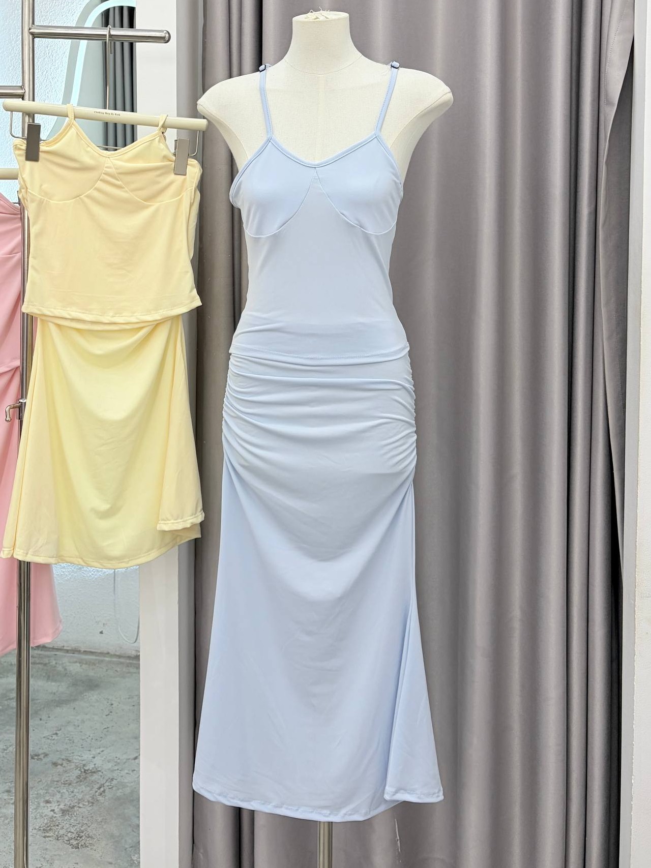 Ruched Bodycon Cami Maxi Set
