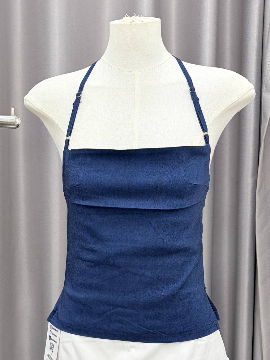 Layered bustier halter cami
