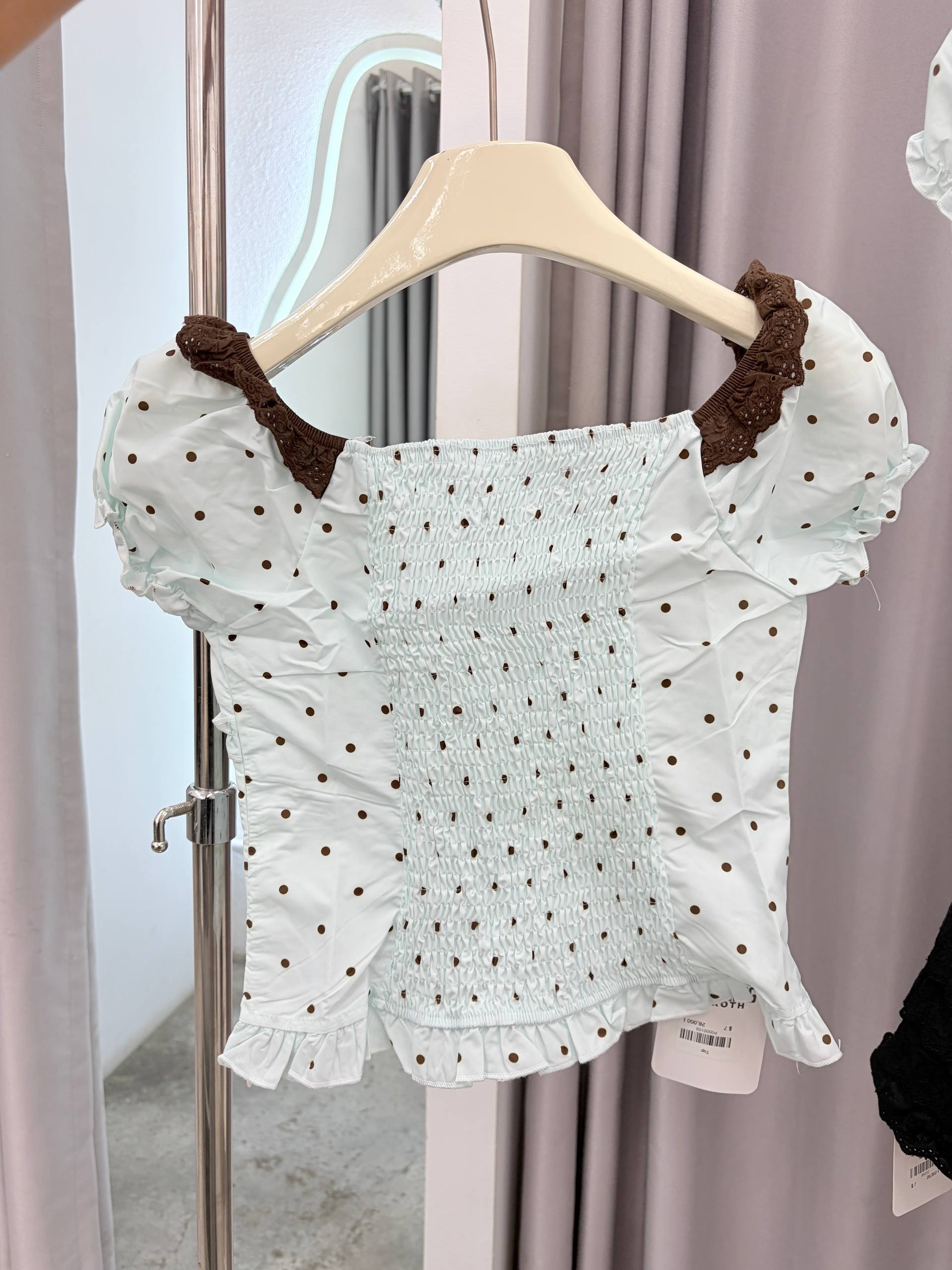 Polka dot milkmaid top
