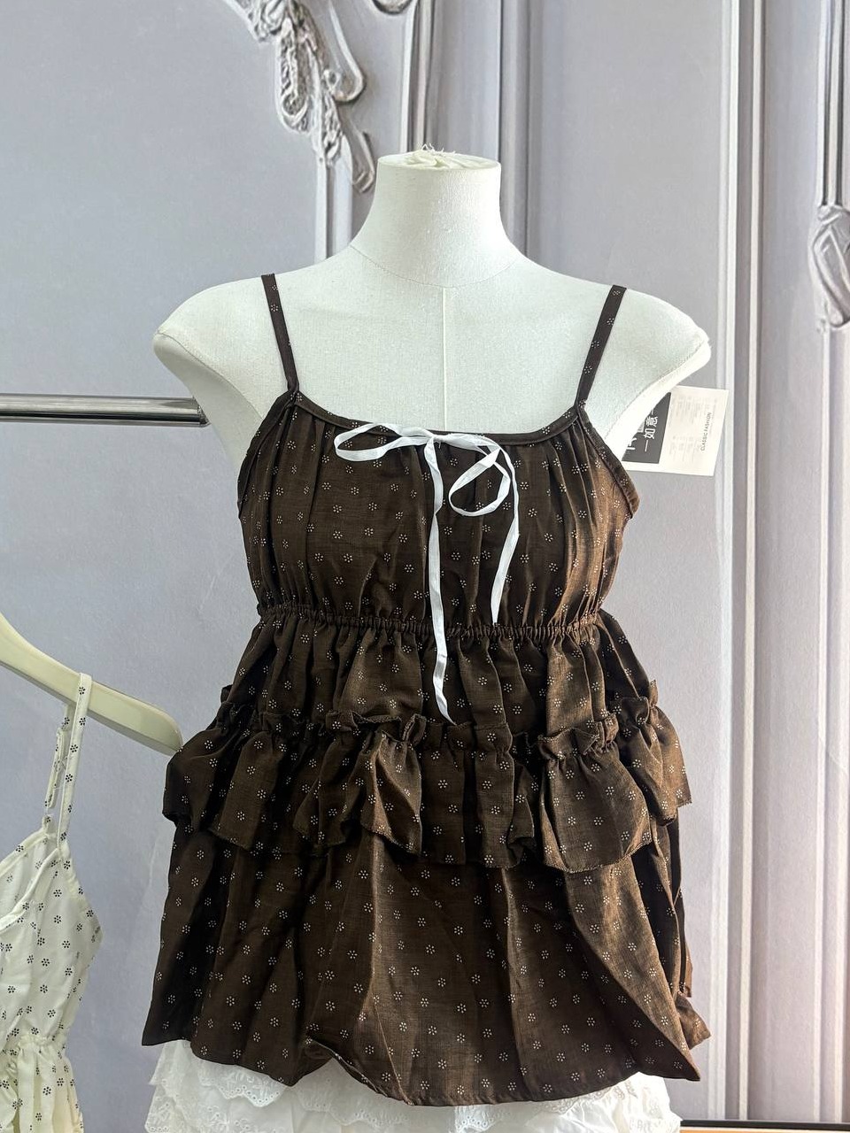 Tiered Peplum Babydoll Cami Top