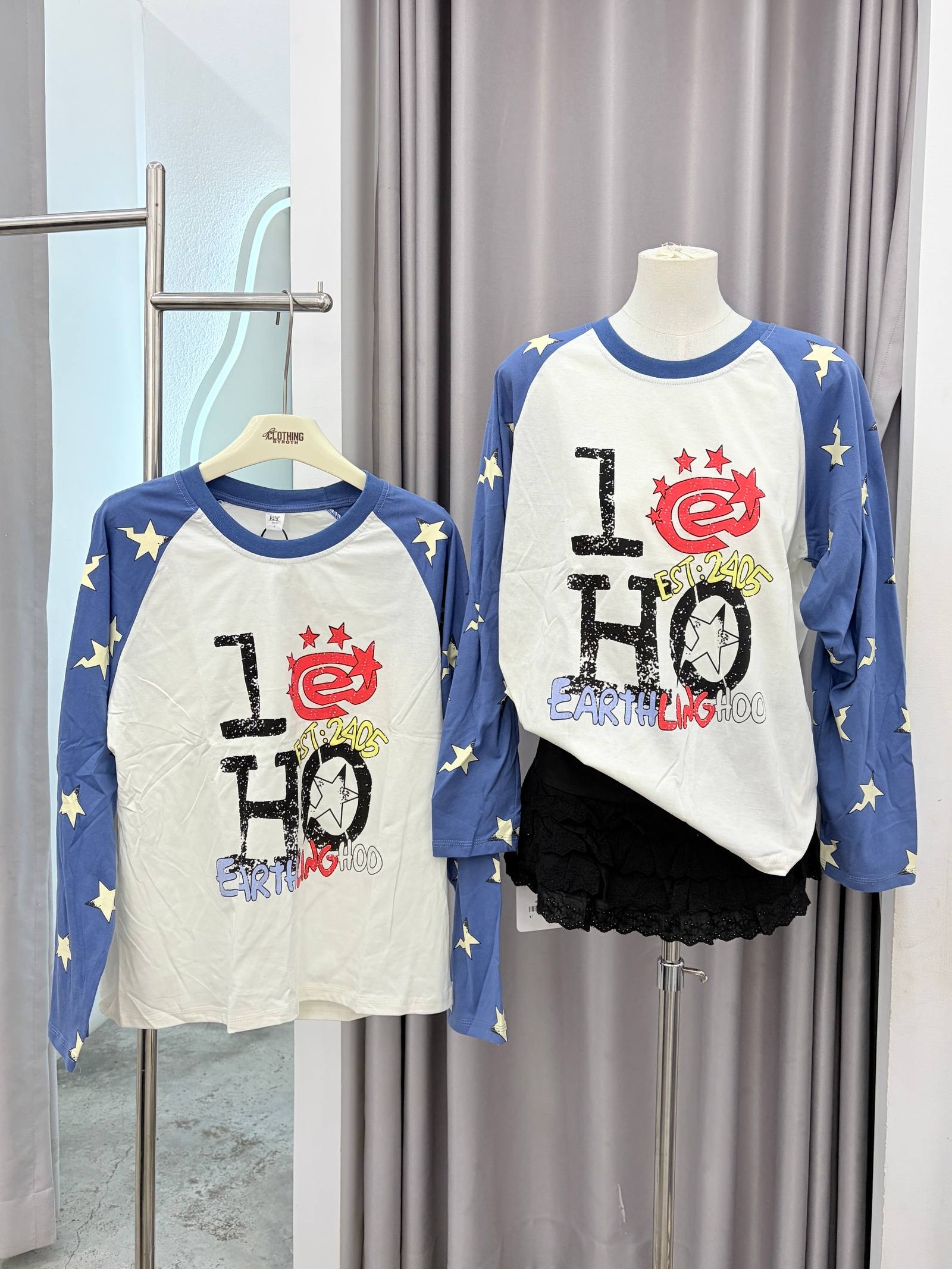 Star-print long-sleeve tee