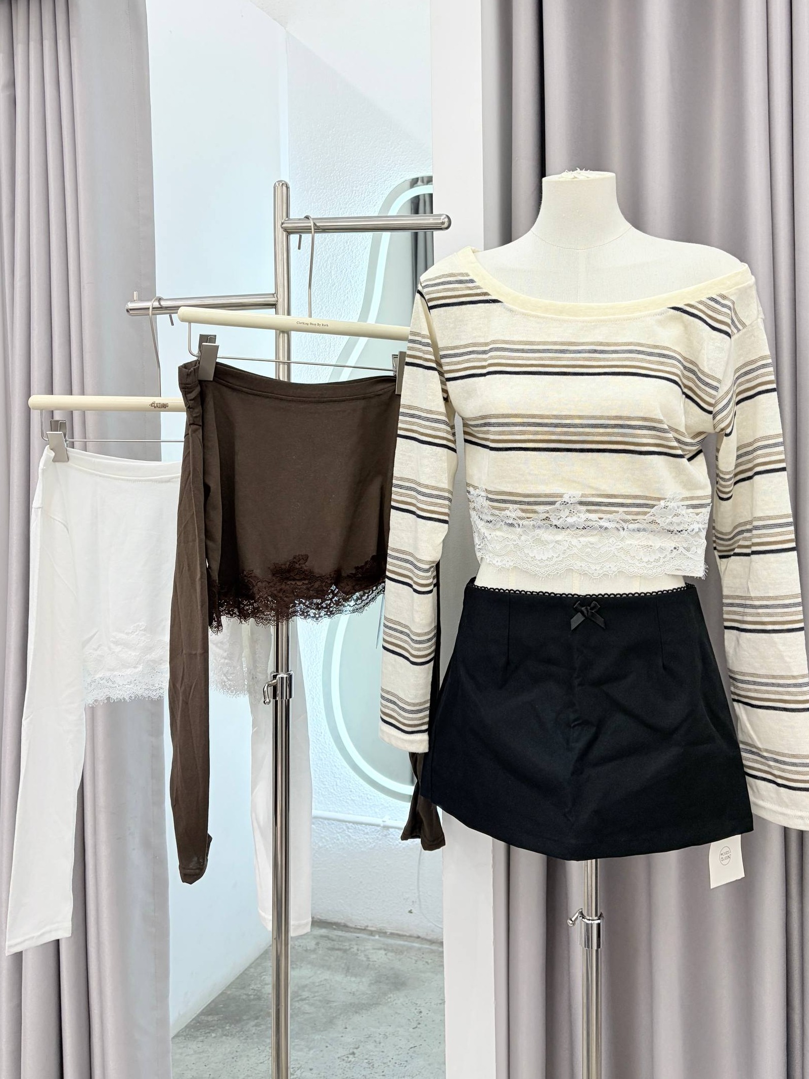 Striped long-sleeve top