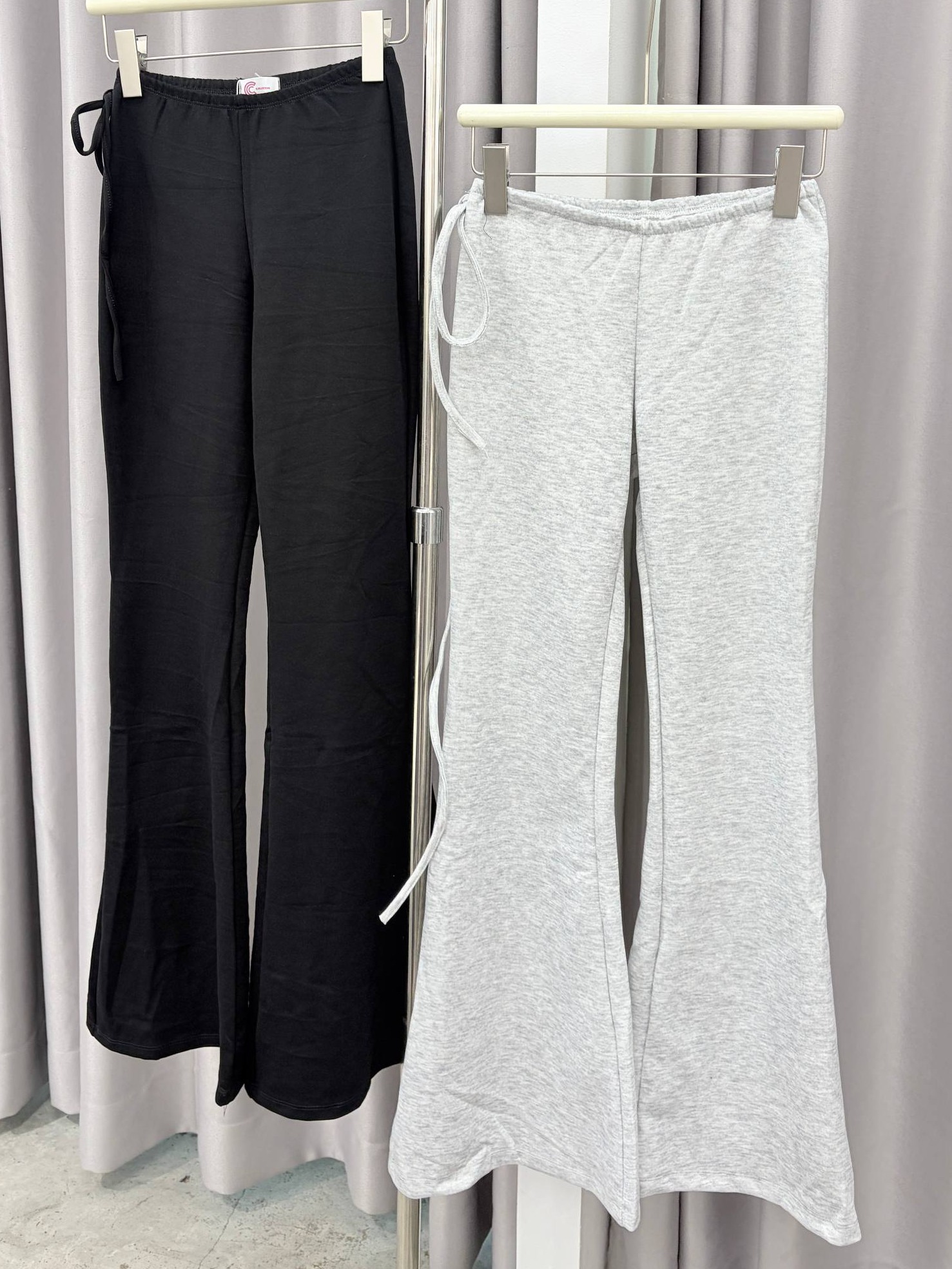 side-tie flare sweatpants