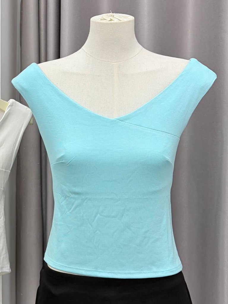 Crossover off-the-shoulder top