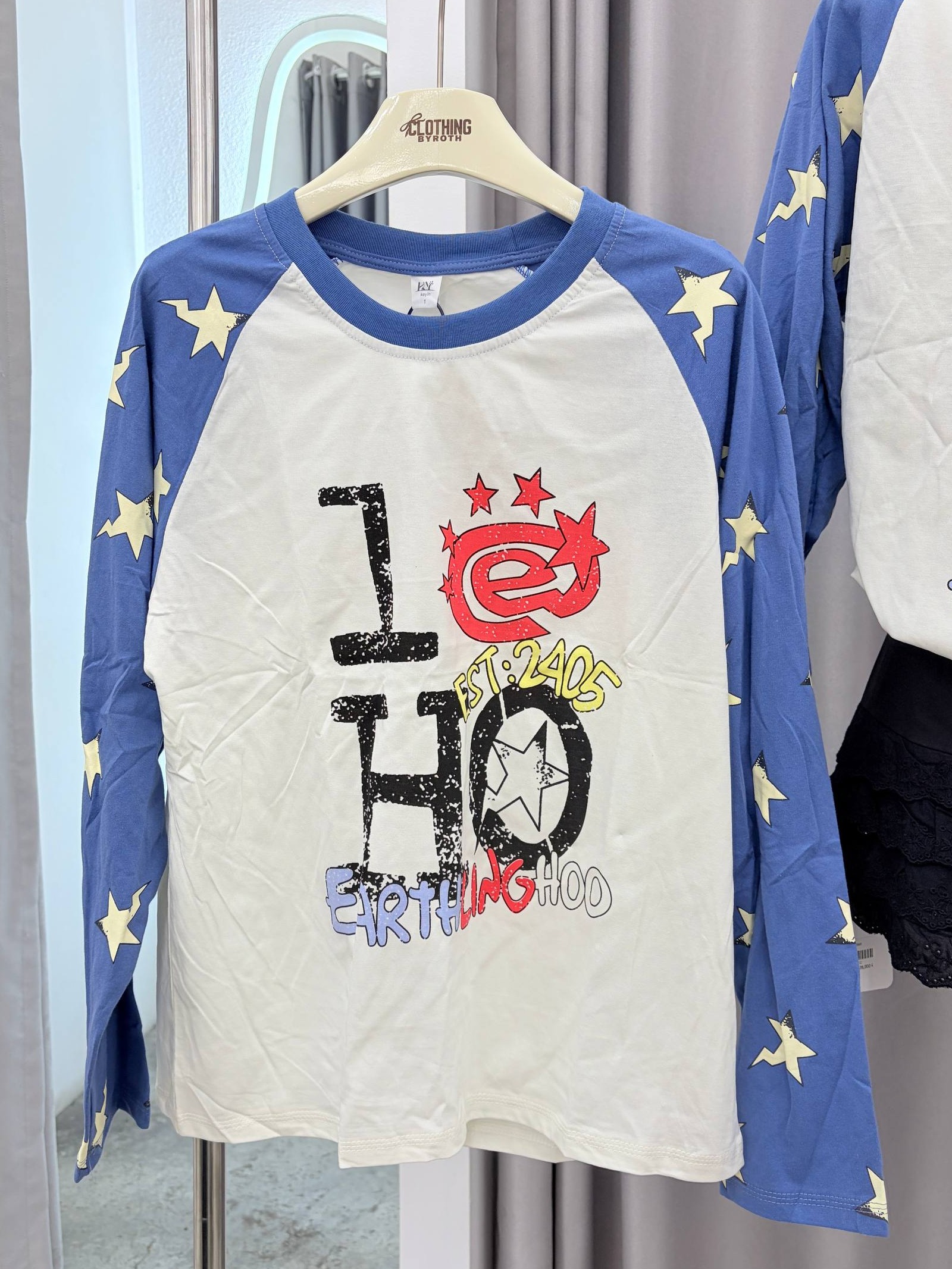 Star-print long-sleeve tee