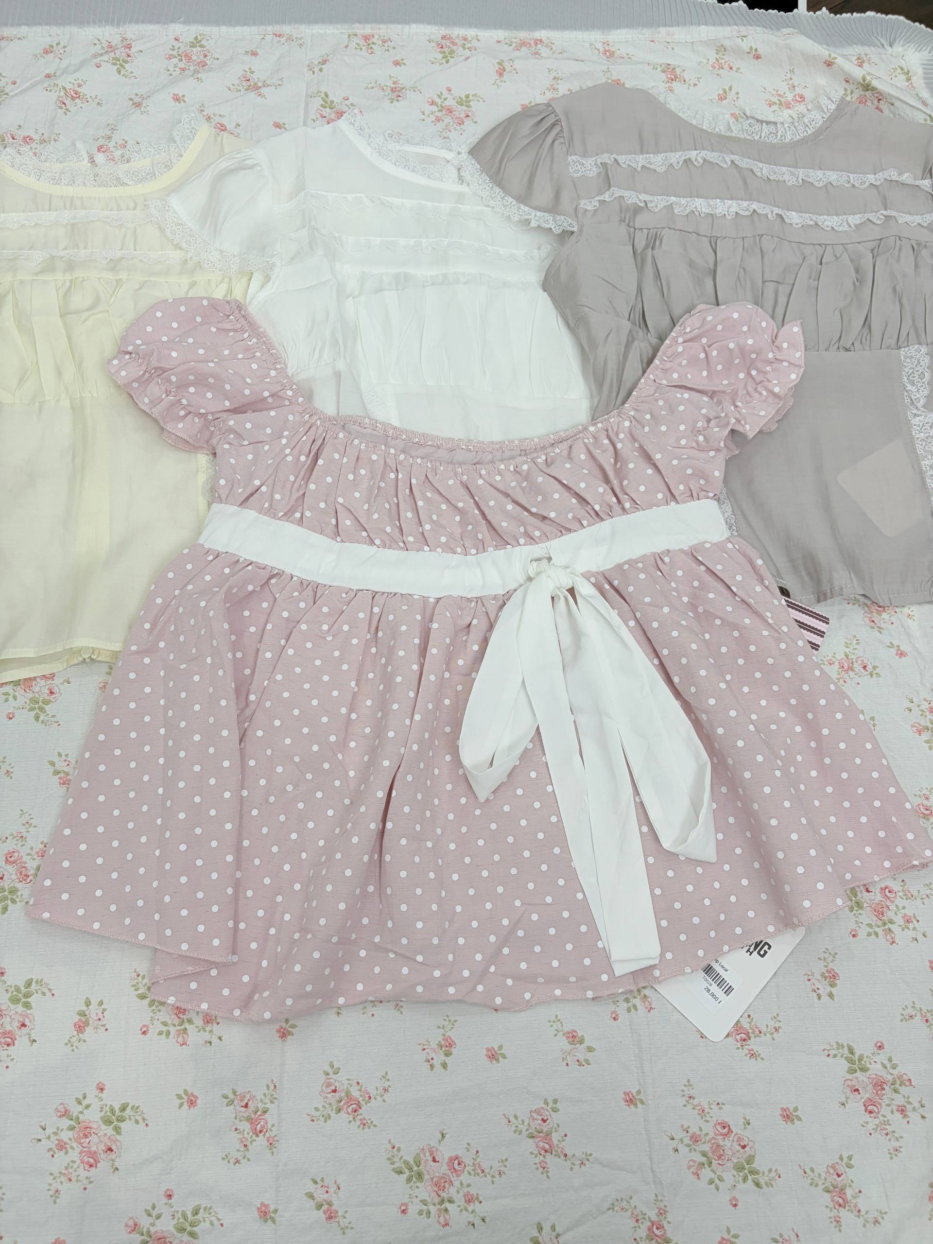 ribbon-bow babydoll blouse