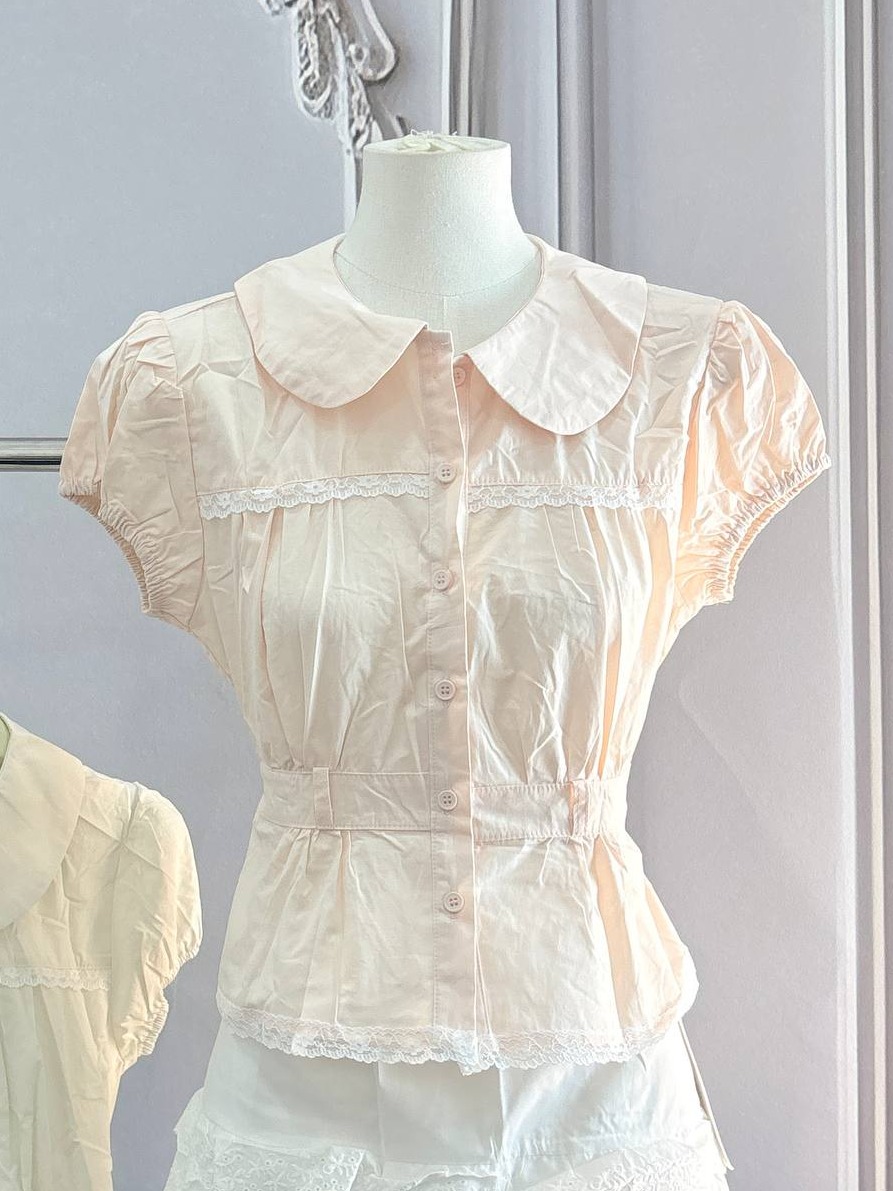 Peter Pan Collar Puff Sleeve Blouse