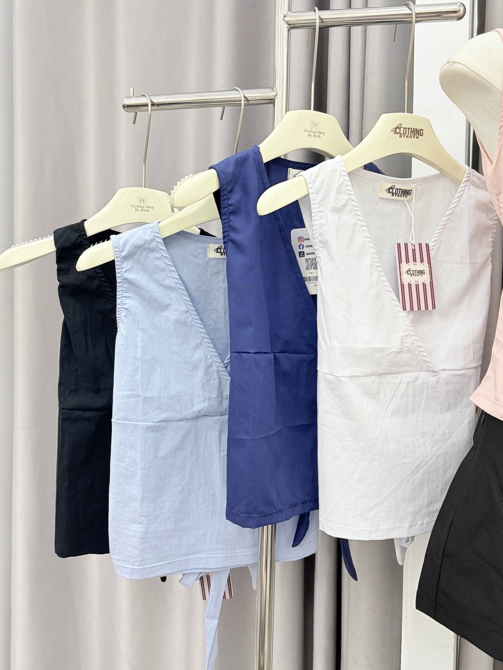 sleeveless wrap top