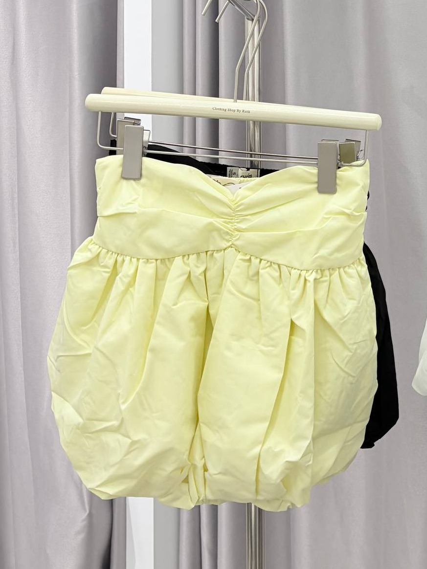 Strapless ruched bubble-hem tube top