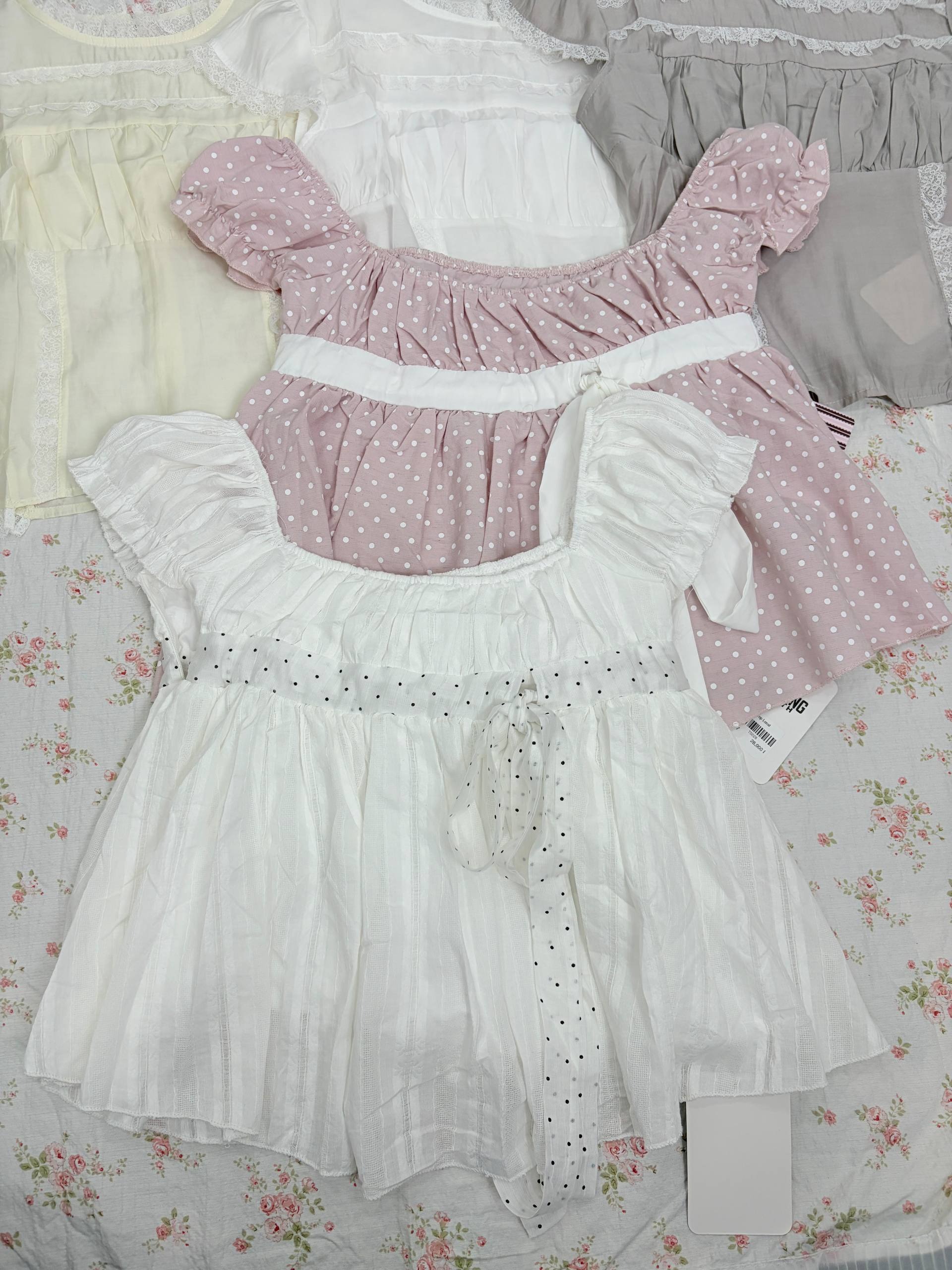 ribbon-bow babydoll blouse