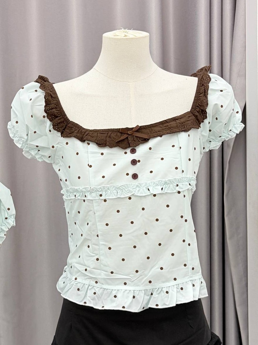 Polka dot milkmaid top