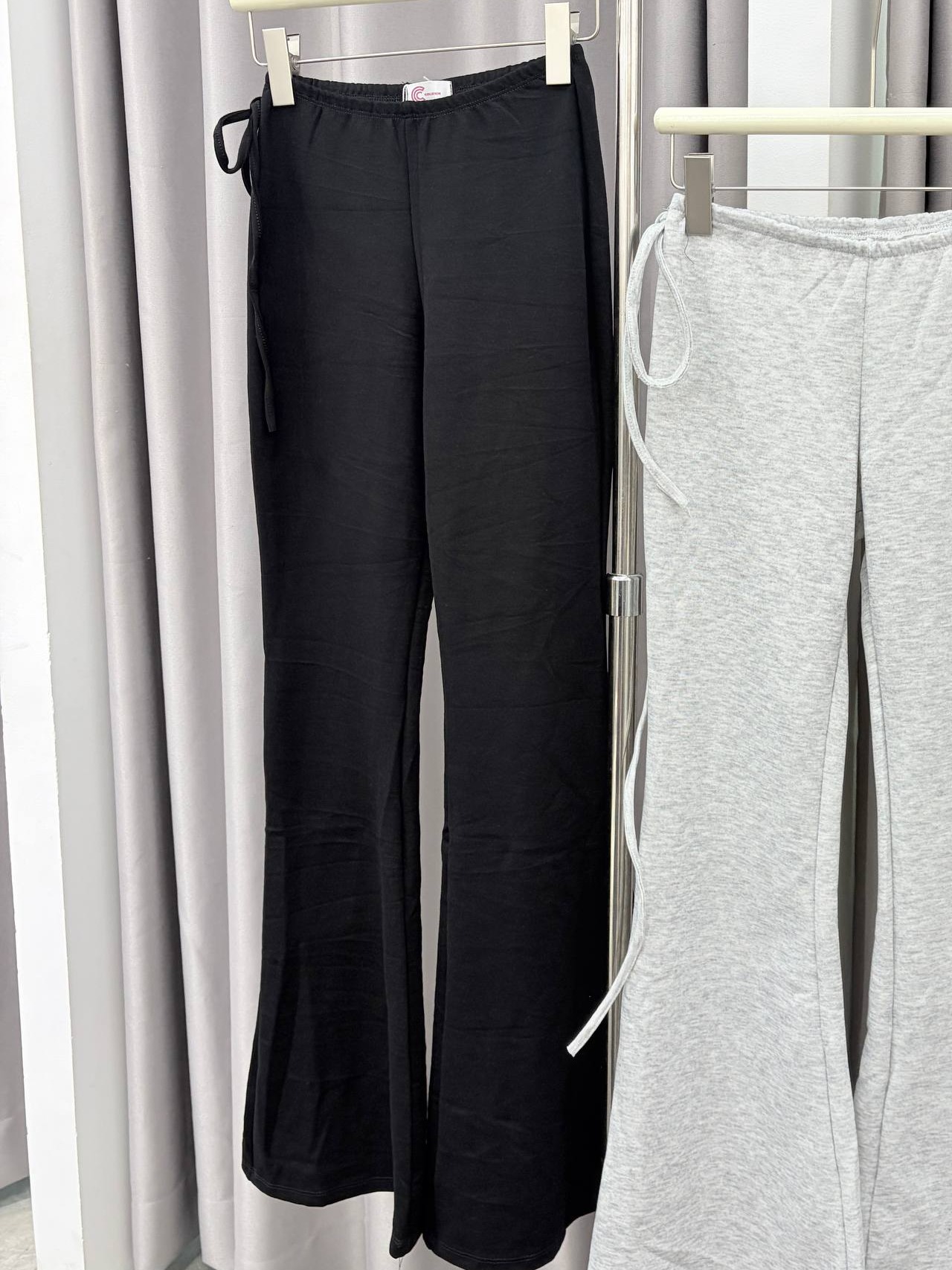 side-tie flare sweatpants