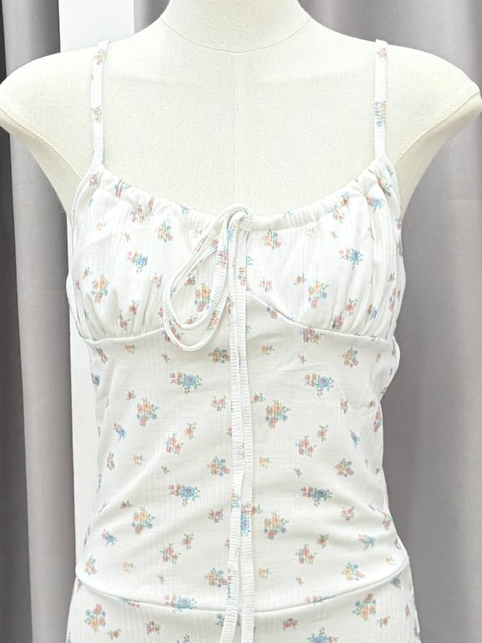 floral tie-front dress