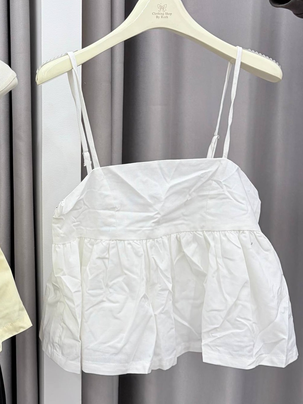 Straight-neck babydoll cami top